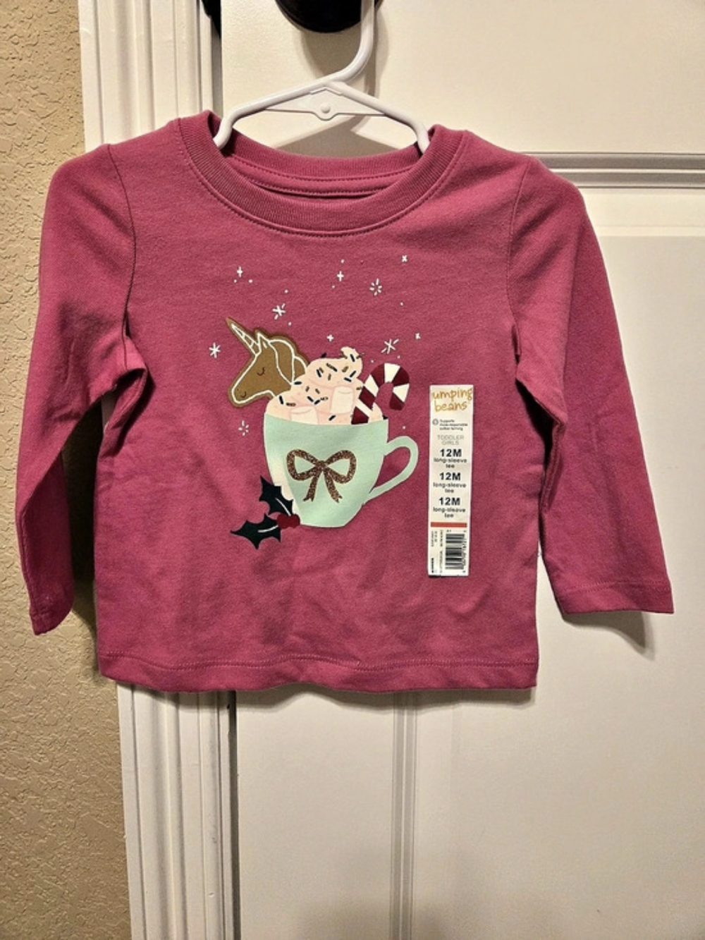 Jumping Beans Baby 12M Pink Long Sleeve Tee NWT